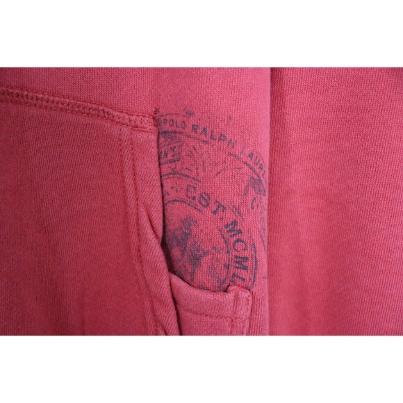 Polo Ralph Lauren Mens Large Soft Spell Out Red Hoodie B948 - Picture 3 of 5